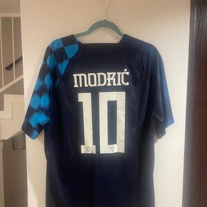 Nike Croatia Soccer Jersey Mens XL Blue #10 Luka Modric HNS FIFA World Cup 2022